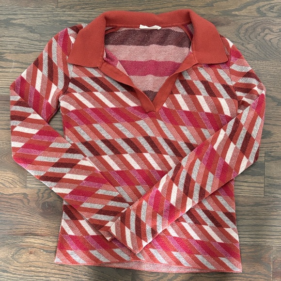 Marine Layer Women’s Red Multicolor Knit Sweater, Excellent Conditiom - Picture 4 of 10